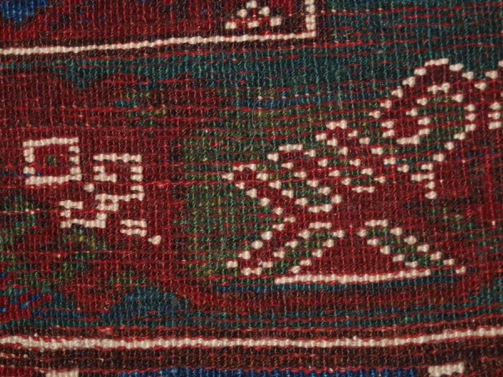OLD TURKISH DOSEMEALTI VILLAGE RUG WITH UNUSUAL GREEN GROUND, CIRCA 1920. View XI