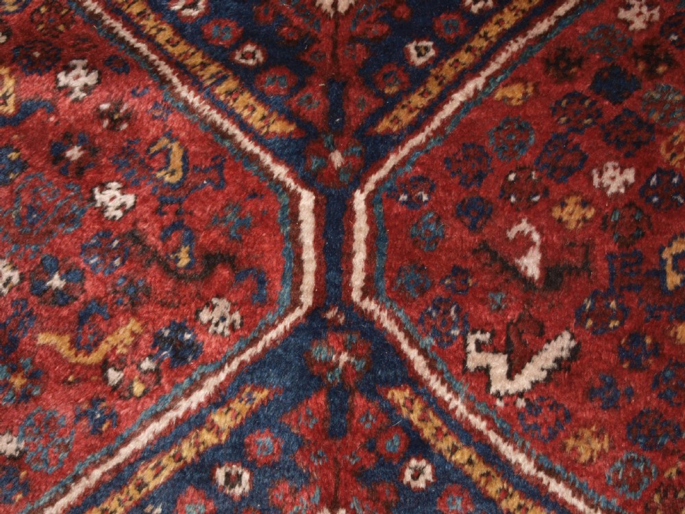 OLD SOUTH WEST PERSIAN TRIBAL DESIGN SHIRAZ RUG, THICK HEAVY PILE, CIRCA 1920. View VII