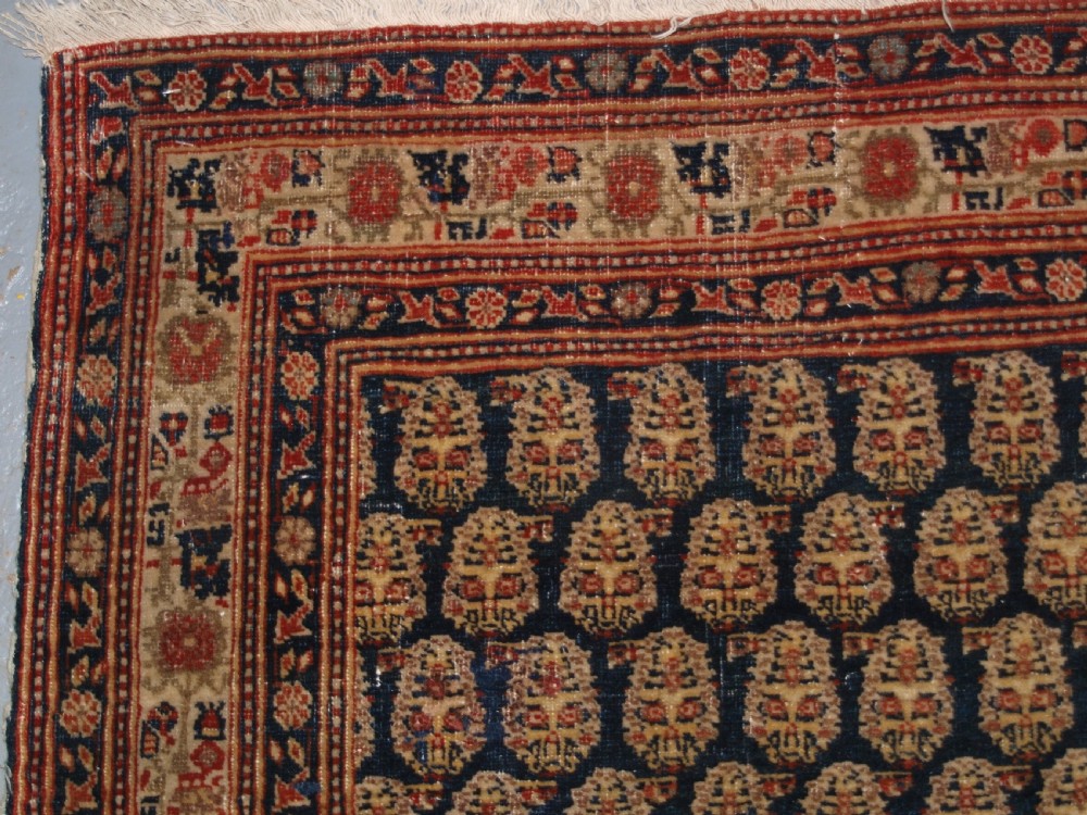ANTIQUE NORTH WEST PERSIAN SERABEND VILLAGE RUG, BOTEH DESIGN, CIRCA 1900. View III