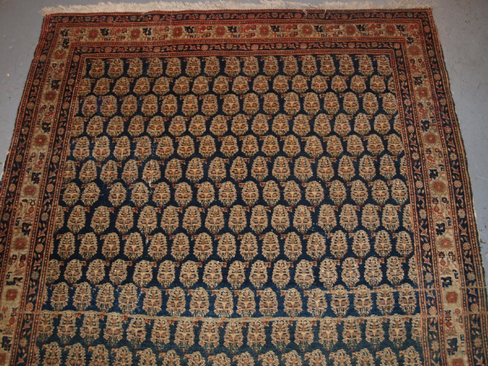 ANTIQUE NORTH WEST PERSIAN SERABEND VILLAGE RUG, BOTEH DESIGN, CIRCA 1900. View IV