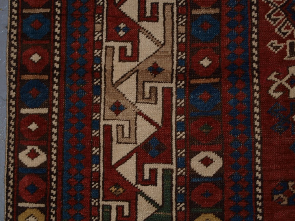 ANTIQUE CAUCASIAN BIDJOV SHIRVAN RUG, GOOD DESIGN AND COLOUR, NICE SMALL SIZE, LATE 19TH CENTURY. View III