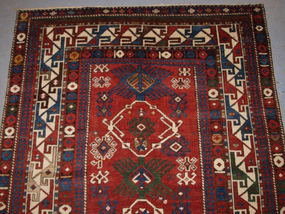 ANTIQUE CAUCASIAN BIDJOV SHIRVAN RUG, GOOD DESIGN AND COLOUR, NICE SMALL SIZE, LATE 19TH CENTURY. View IV