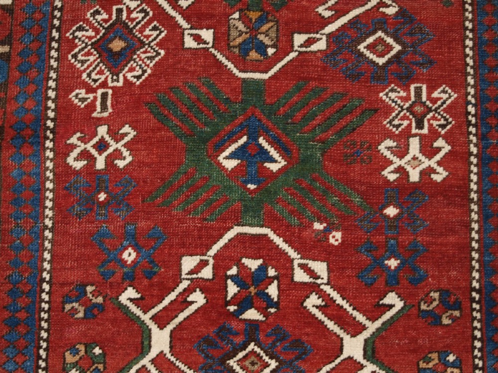 ANTIQUE CAUCASIAN BIDJOV SHIRVAN RUG, GOOD DESIGN AND COLOUR, NICE SMALL SIZE, LATE 19TH CENTURY. View VII
