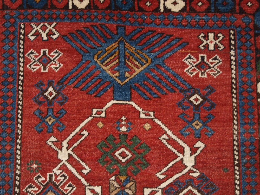ANTIQUE CAUCASIAN BIDJOV SHIRVAN RUG, GOOD DESIGN AND COLOUR, NICE SMALL SIZE, LATE 19TH CENTURY. View VIII