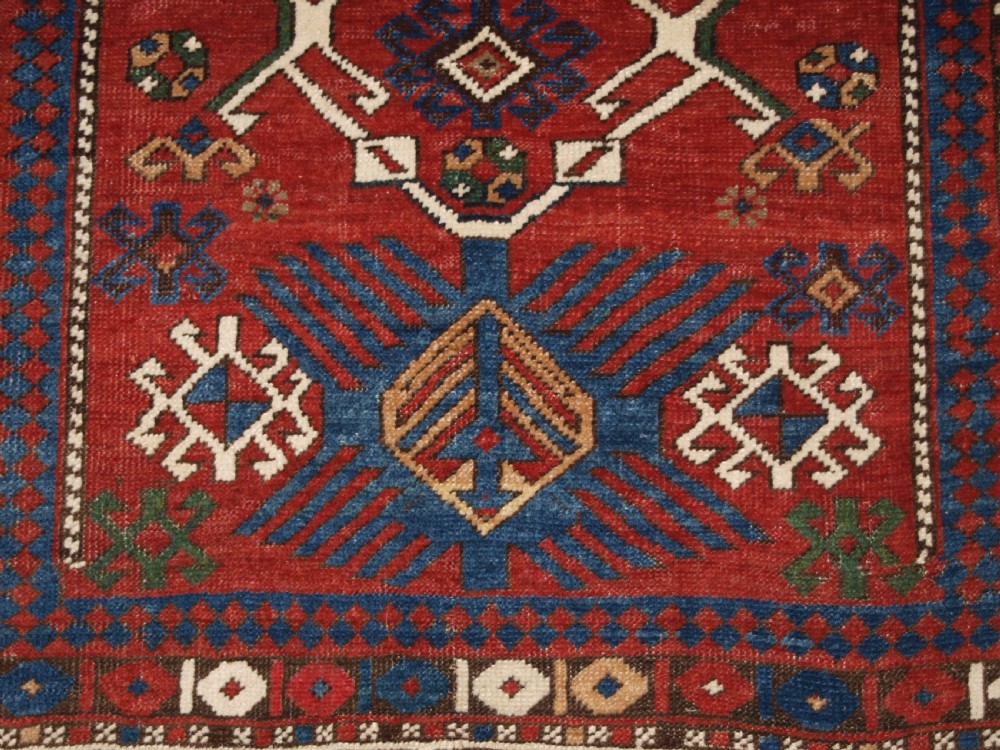 ANTIQUE CAUCASIAN BIDJOV SHIRVAN RUG, GOOD DESIGN AND COLOUR, NICE SMALL SIZE, LATE 19TH CENTURY. View X
