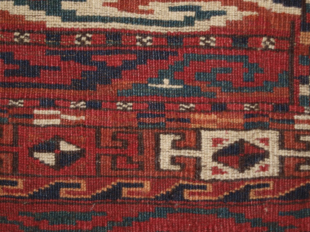 ANTIQUE YOMUT TURKMEN RUG, SCARCE BANDED DESIGN, EXCELLENT COLOUR, LATE 19TH CENTURY. View XII