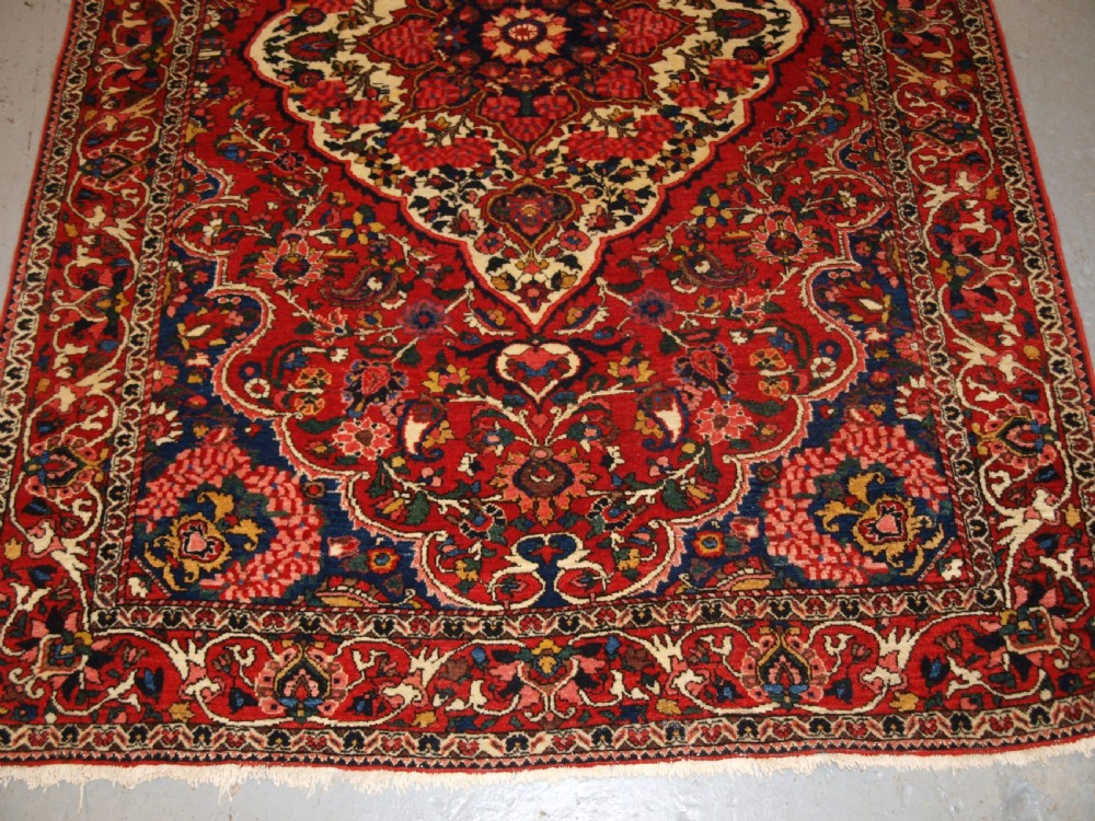 ANTIQUE PERSIAN BAKHTIARI VILLAGE RUG, FLORAL MEDALLION DESIGN, CIRCA 1920. View VI