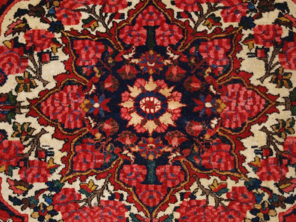 ANTIQUE PERSIAN BAKHTIARI VILLAGE RUG, FLORAL MEDALLION DESIGN, CIRCA 1920. View VIII