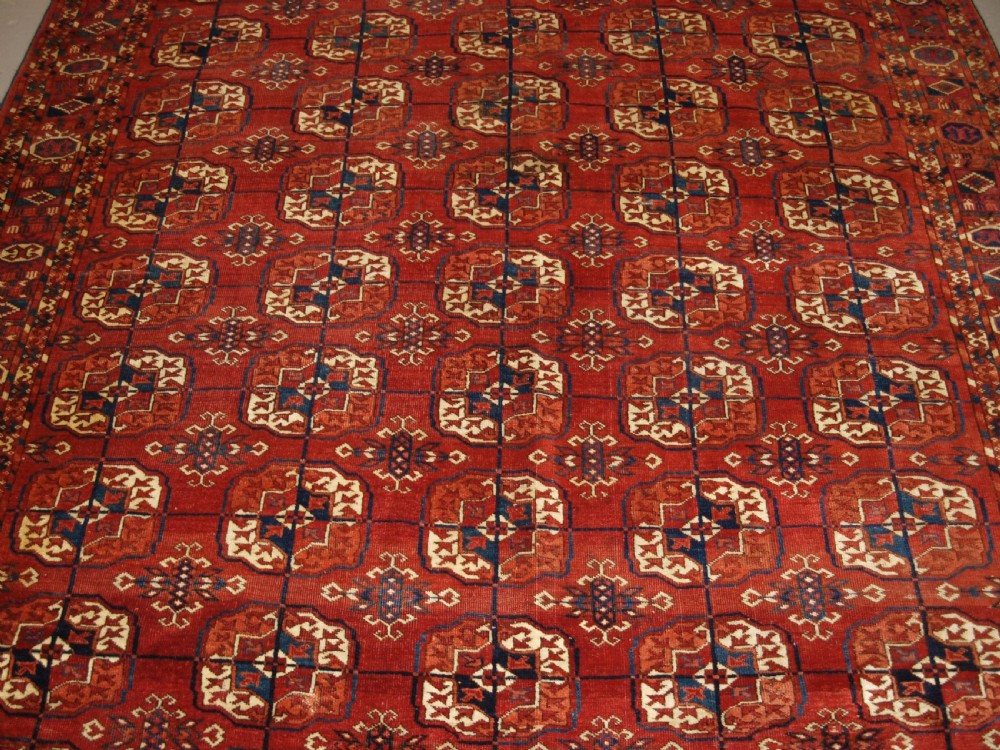 ANTIQUE TEKKE TURKMEN MAIN CARPET, EXCELLENT LONG ELEM ENDS, CIRCA 1880. View VI