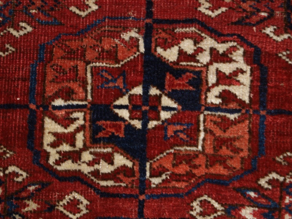 ANTIQUE TEKKE TURKMEN MAIN CARPET, EXCELLENT LONG ELEM ENDS, CIRCA 1880. View XIV