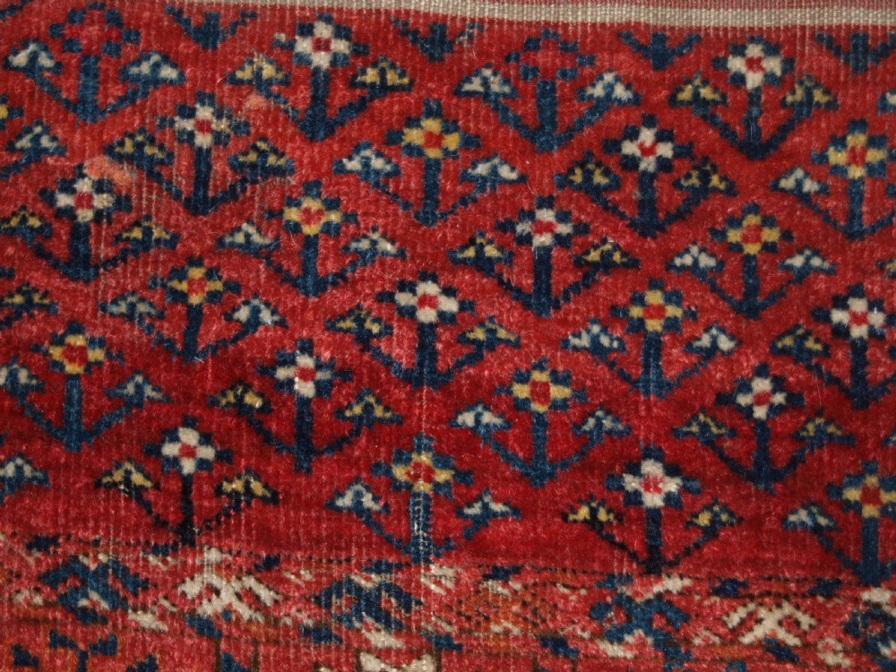 ANTIQUE TEKKE TURKMEN MAIN CARPET, EXCELLENT LONG ELEM ENDS, CIRCA 1880. View XVI
