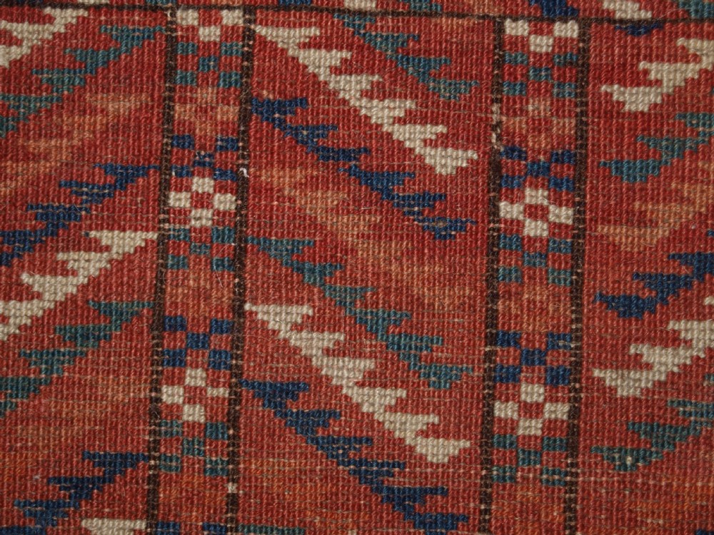 ANTIQUE TEKKE TURKMEN MAIN CARPET, EXCELLENT LONG ELEM ENDS, CIRCA 1880. View XVII