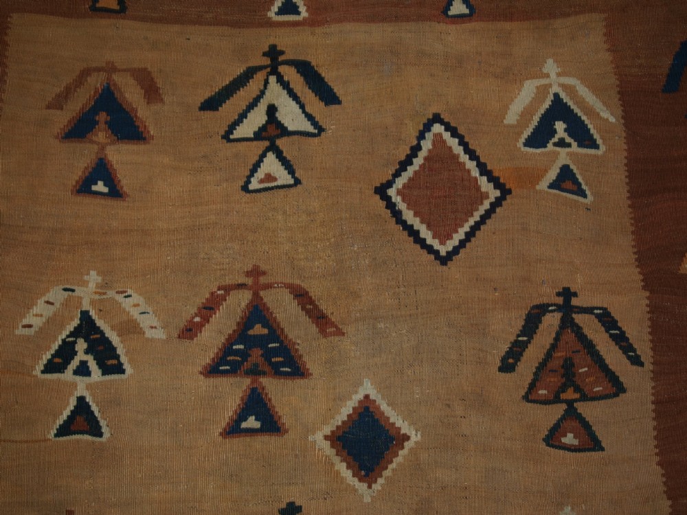 ANTIQUE QASHQAI TRIBAL KILIM, SCARCE DESIGN, LATE 19TH CENTURY. View VII