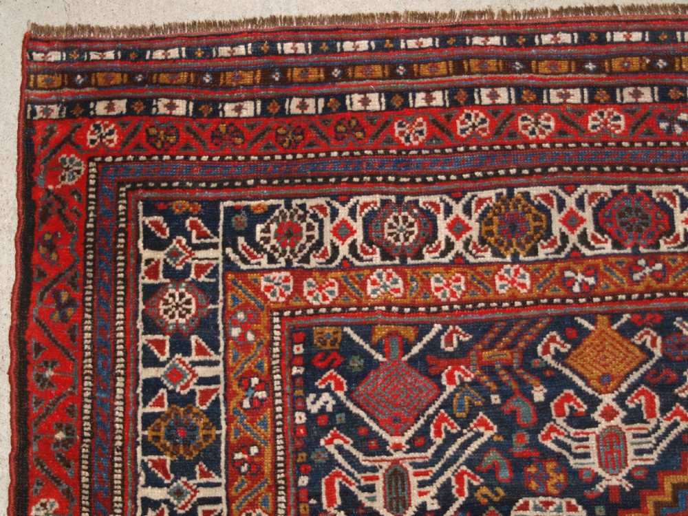 ANTIQUE TRIBAL QASHQAI RUG, BEAUTIFUL DRAWING WITH LOTS OF ANIMALS, LATE 19TH CENTURY. View III