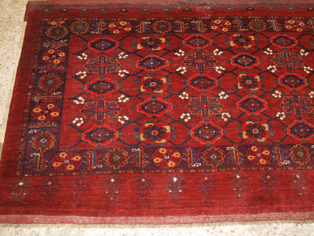 ANTIQUE BESHIR TURKMEN CHUVAL WITH MINA KHANI DESIGN, GREAT CONDITION, LATE 19TH CENTURY. View II