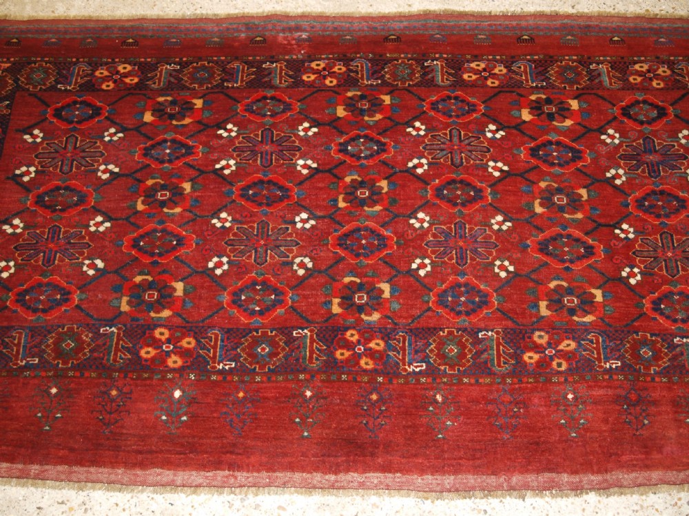 ANTIQUE BESHIR TURKMEN CHUVAL WITH MINA KHANI DESIGN, GREAT CONDITION, LATE 19TH CENTURY. View III