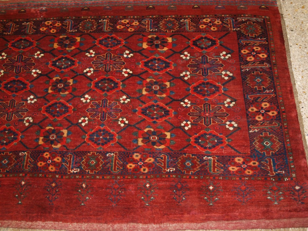ANTIQUE BESHIR TURKMEN CHUVAL WITH MINA KHANI DESIGN, GREAT CONDITION, LATE 19TH CENTURY. View IV