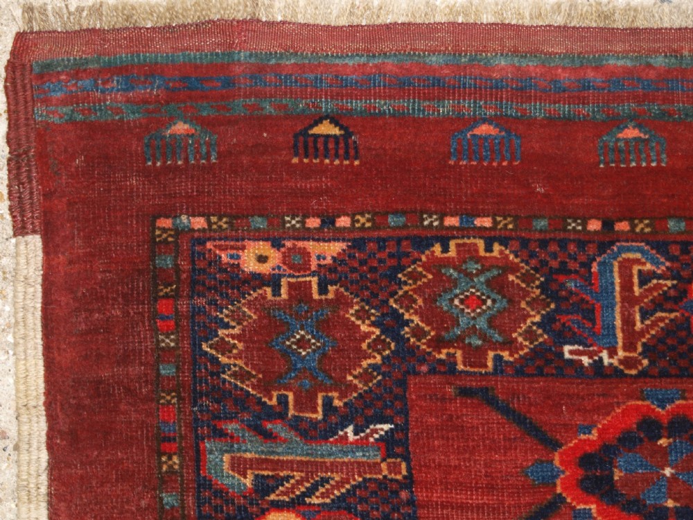 ANTIQUE BESHIR TURKMEN CHUVAL WITH MINA KHANI DESIGN, GREAT CONDITION, LATE 19TH CENTURY. View V