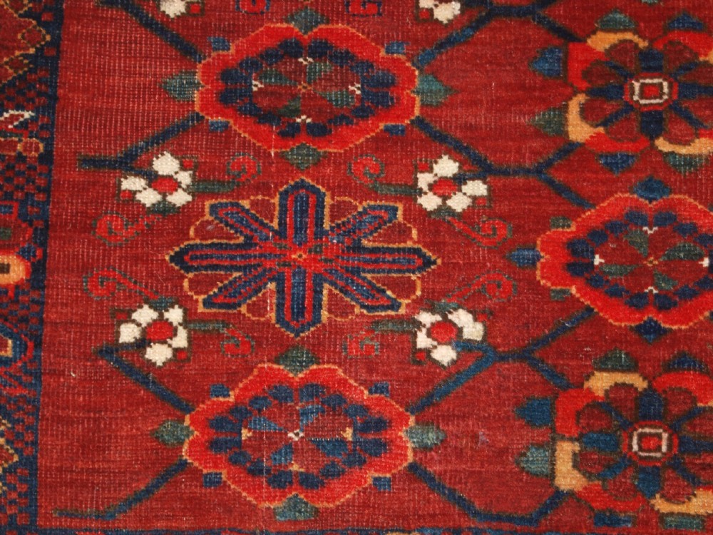 ANTIQUE BESHIR TURKMEN CHUVAL WITH MINA KHANI DESIGN, GREAT CONDITION, LATE 19TH CENTURY. View VIII