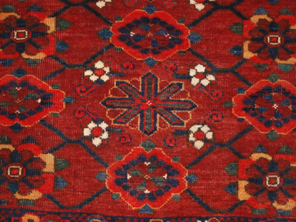 ANTIQUE BESHIR TURKMEN CHUVAL WITH MINA KHANI DESIGN, GREAT CONDITION, LATE 19TH CENTURY. View X