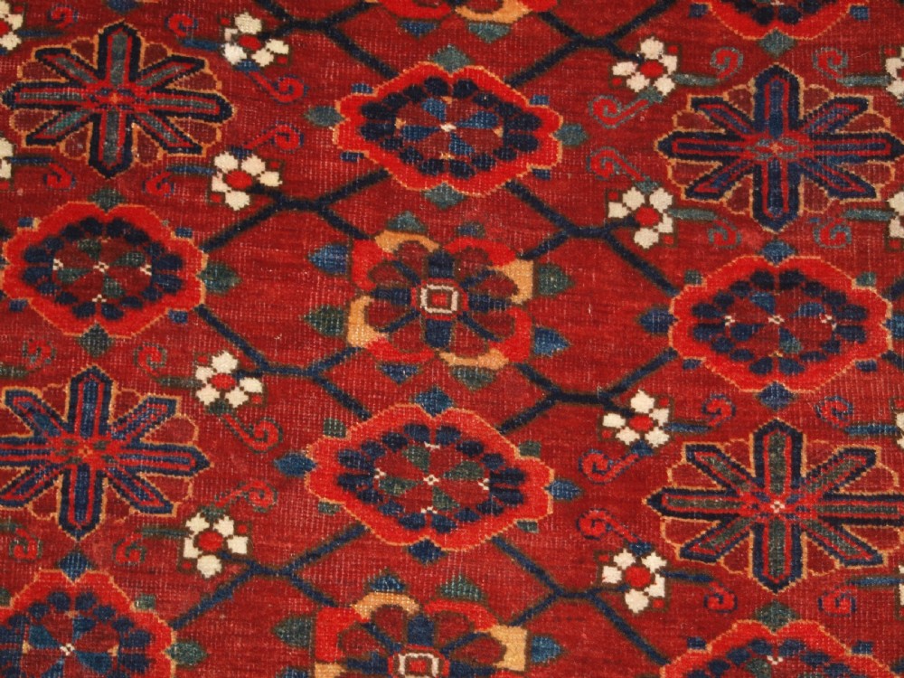 ANTIQUE BESHIR TURKMEN CHUVAL WITH MINA KHANI DESIGN, GREAT CONDITION, LATE 19TH CENTURY. View XI