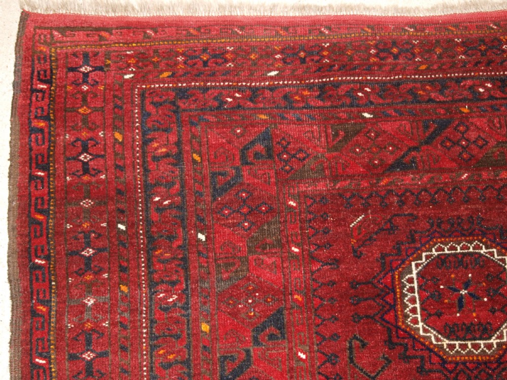 OLD AFGHAN VILLAGE CARPET, TRADITIONAL SALOR GUL DESIGN, HARD WEARING, CIRCA 1920. View III