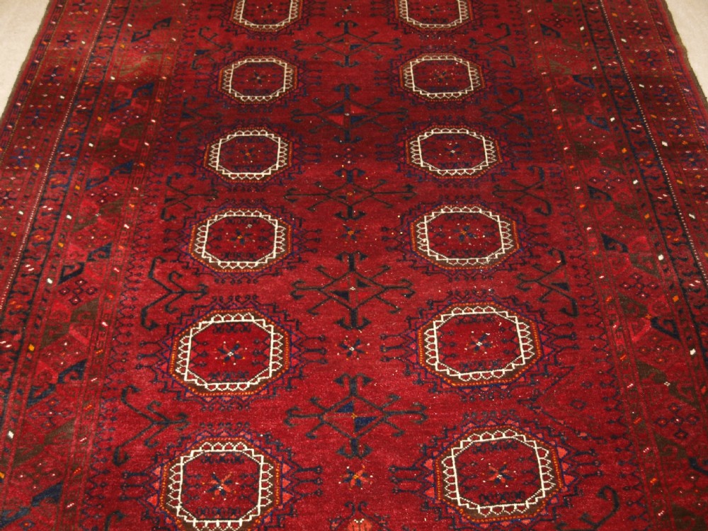 OLD AFGHAN VILLAGE CARPET, TRADITIONAL SALOR GUL DESIGN, HARD WEARING, CIRCA 1920. View VI