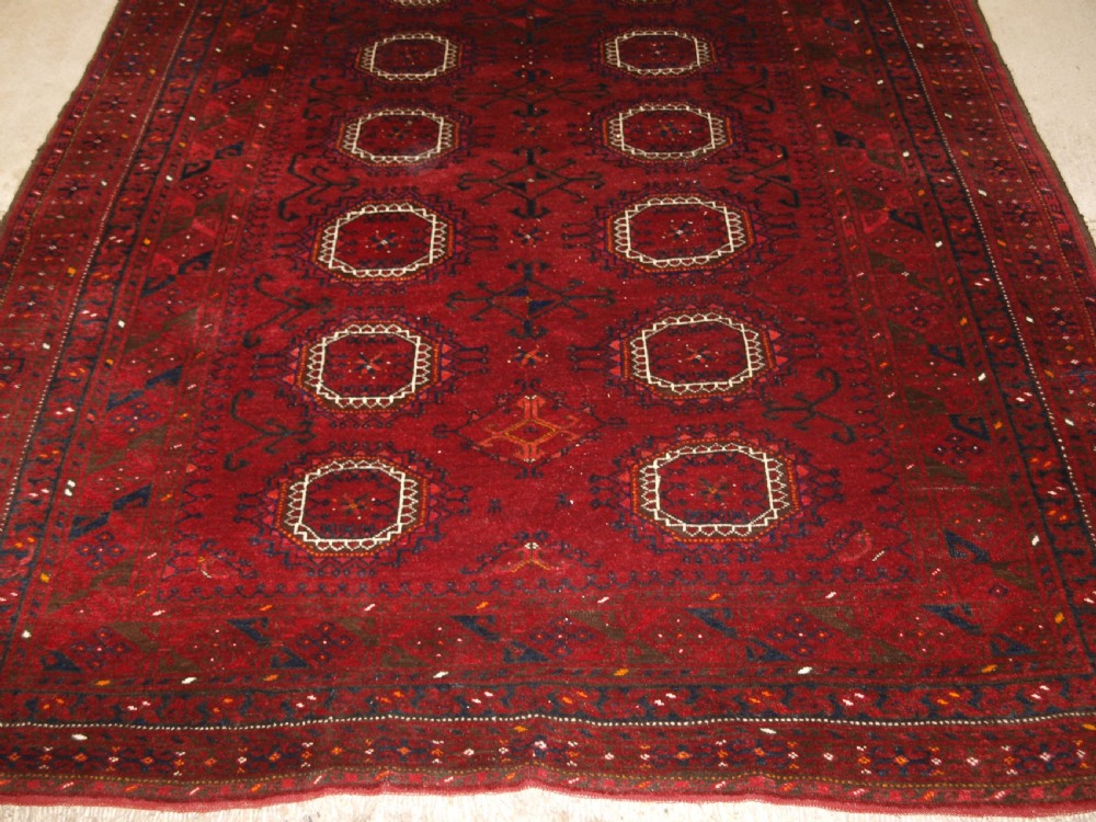 OLD AFGHAN VILLAGE CARPET, TRADITIONAL SALOR GUL DESIGN, HARD WEARING, CIRCA 1920. View VII