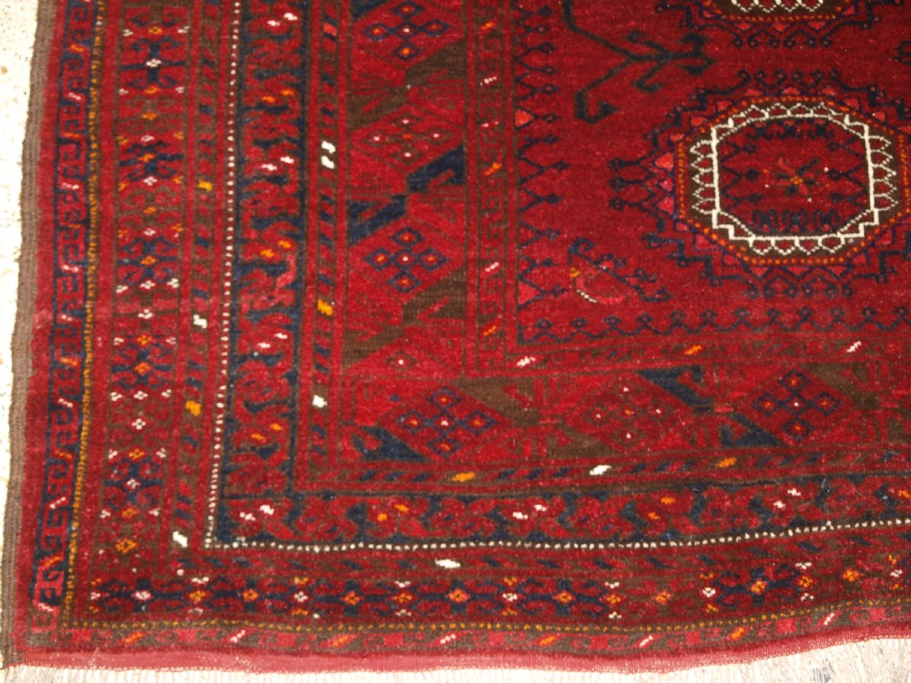 OLD AFGHAN VILLAGE CARPET, TRADITIONAL SALOR GUL DESIGN, HARD WEARING, CIRCA 1920. View X