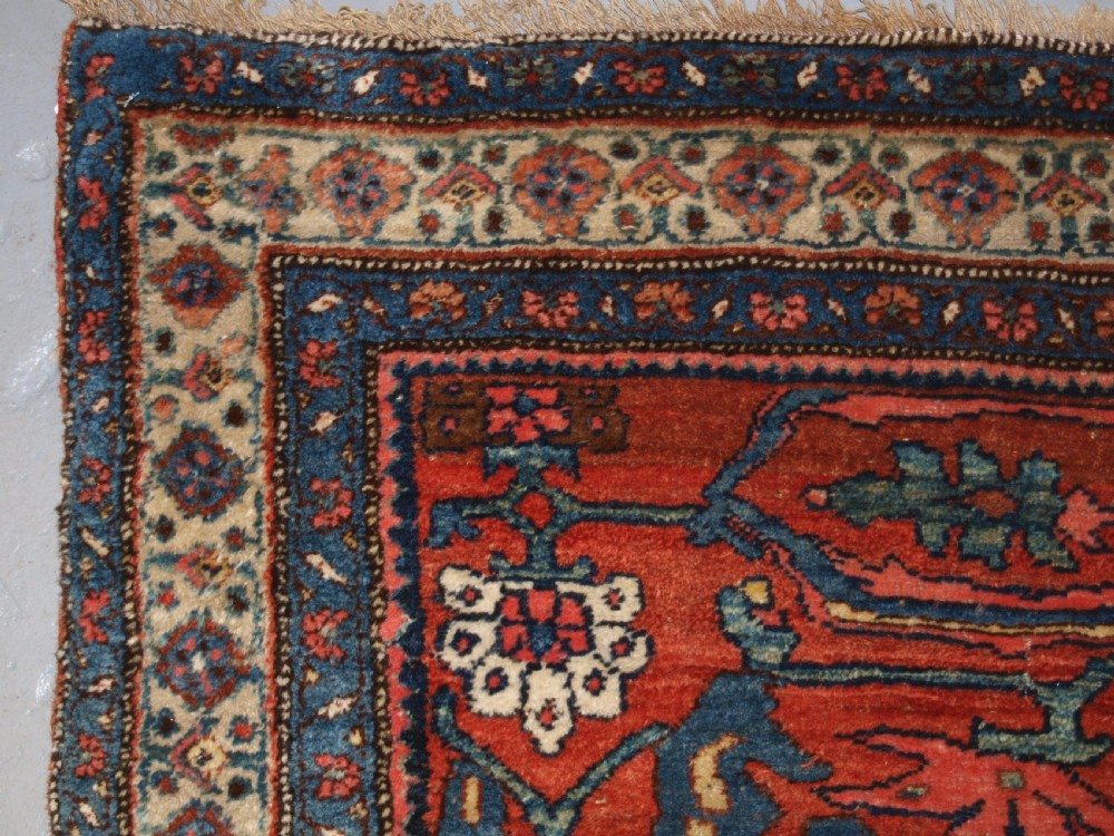 ANTIQUE PERSIAN BIJAR RUG WITH UNUSUAL FLORAL DESIGN, GREAT COLOUR, CIRCA 1880. View III