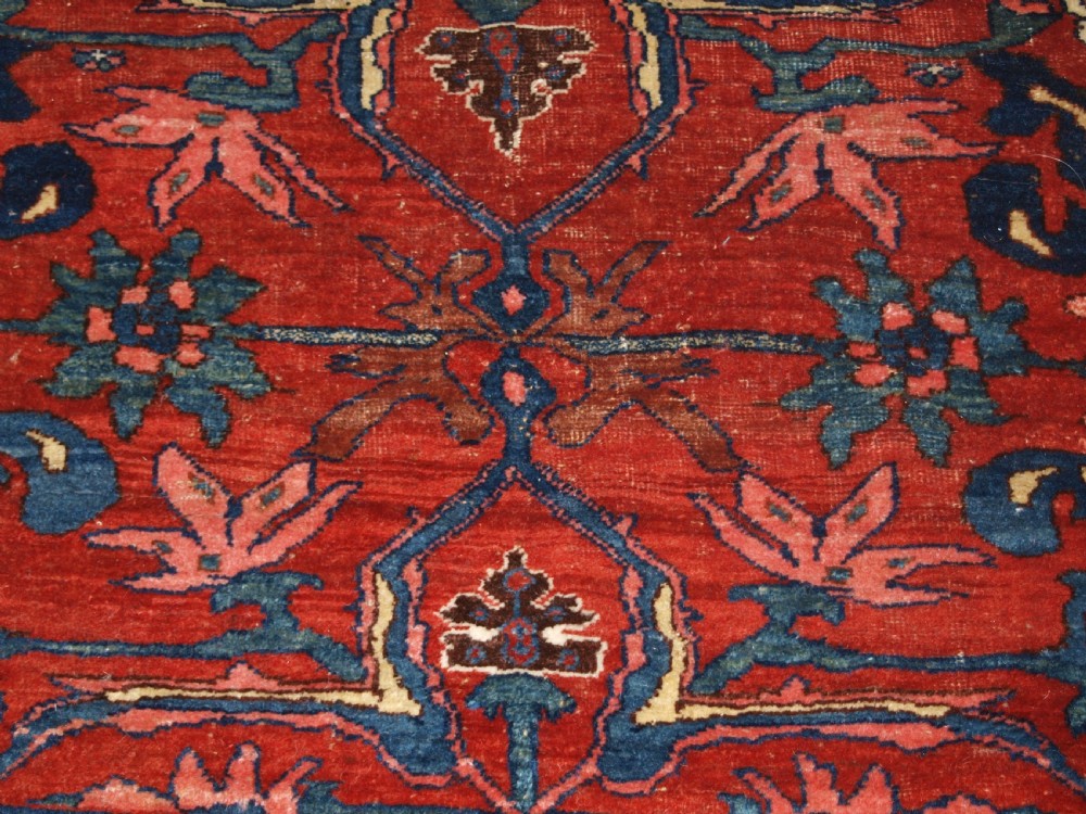ANTIQUE PERSIAN BIJAR RUG WITH UNUSUAL FLORAL DESIGN, GREAT COLOUR, CIRCA 1880. View XIV