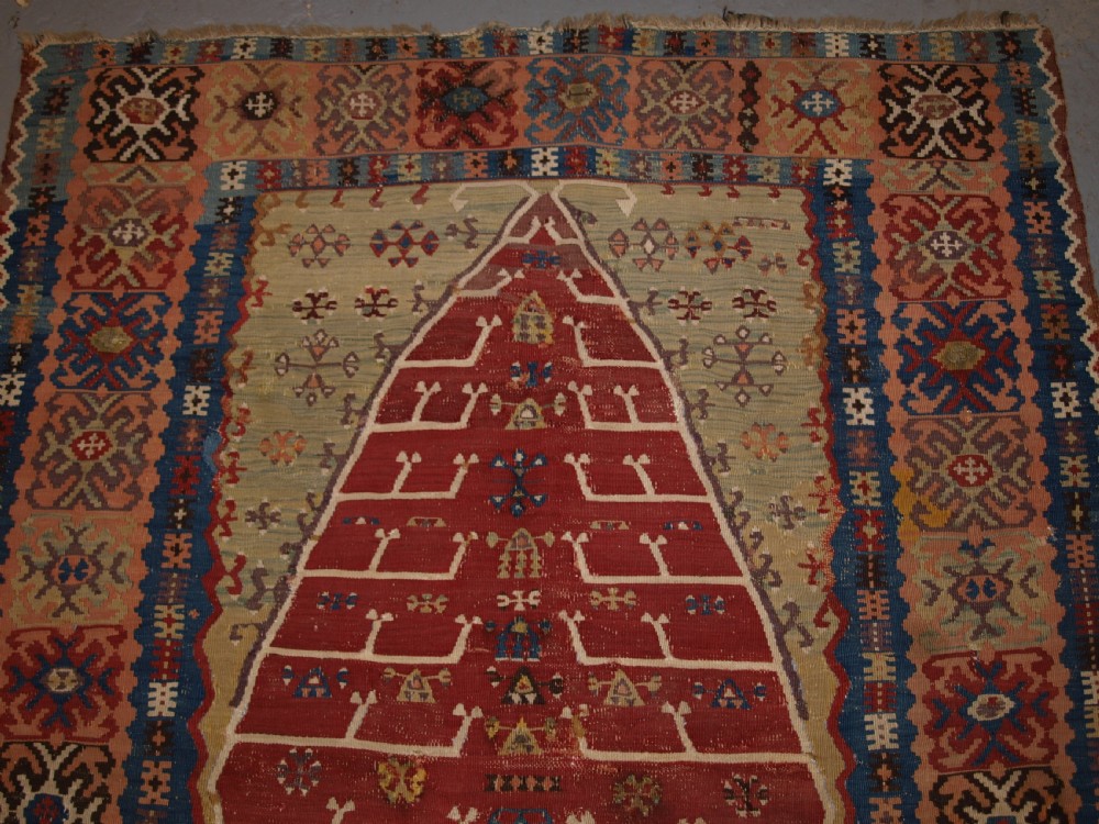 ANTIQUE EASTERN TURKISH ERZURUM PRAYER KILIM, CLASSIC DESIGN, 2ND HALF 19TH CENTURY. View IV