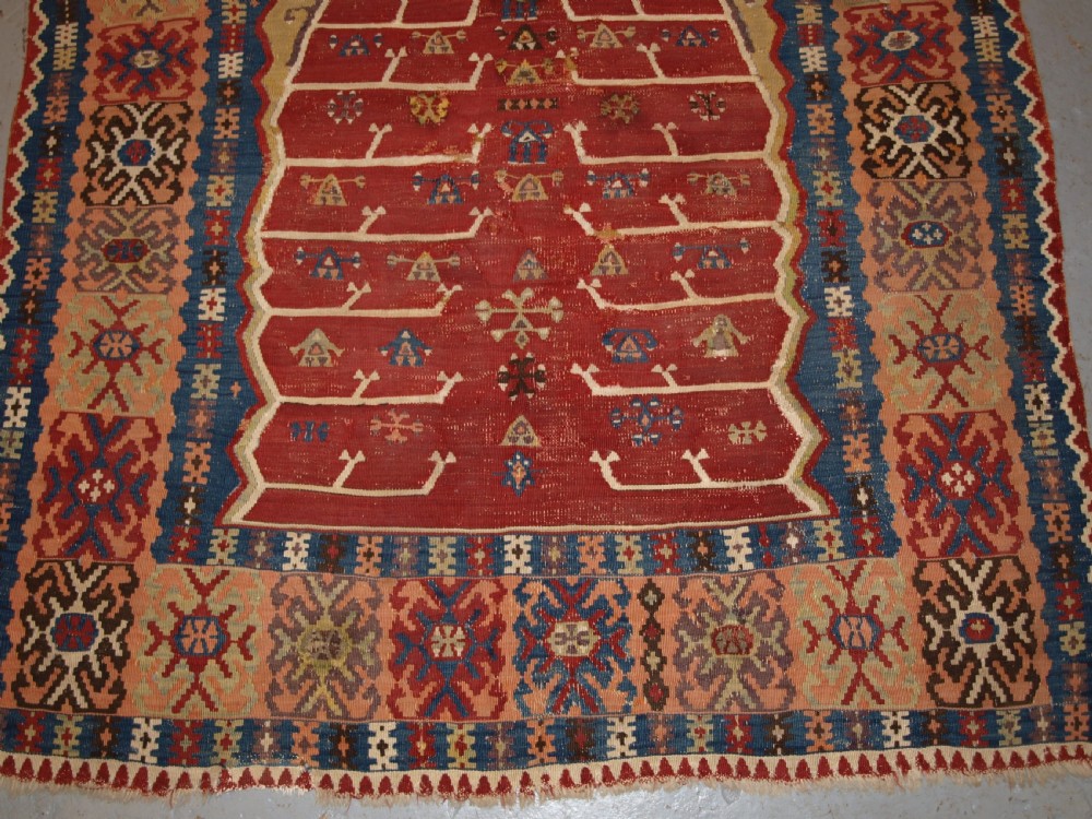 ANTIQUE EASTERN TURKISH ERZURUM PRAYER KILIM, CLASSIC DESIGN, 2ND HALF 19TH CENTURY. View VI