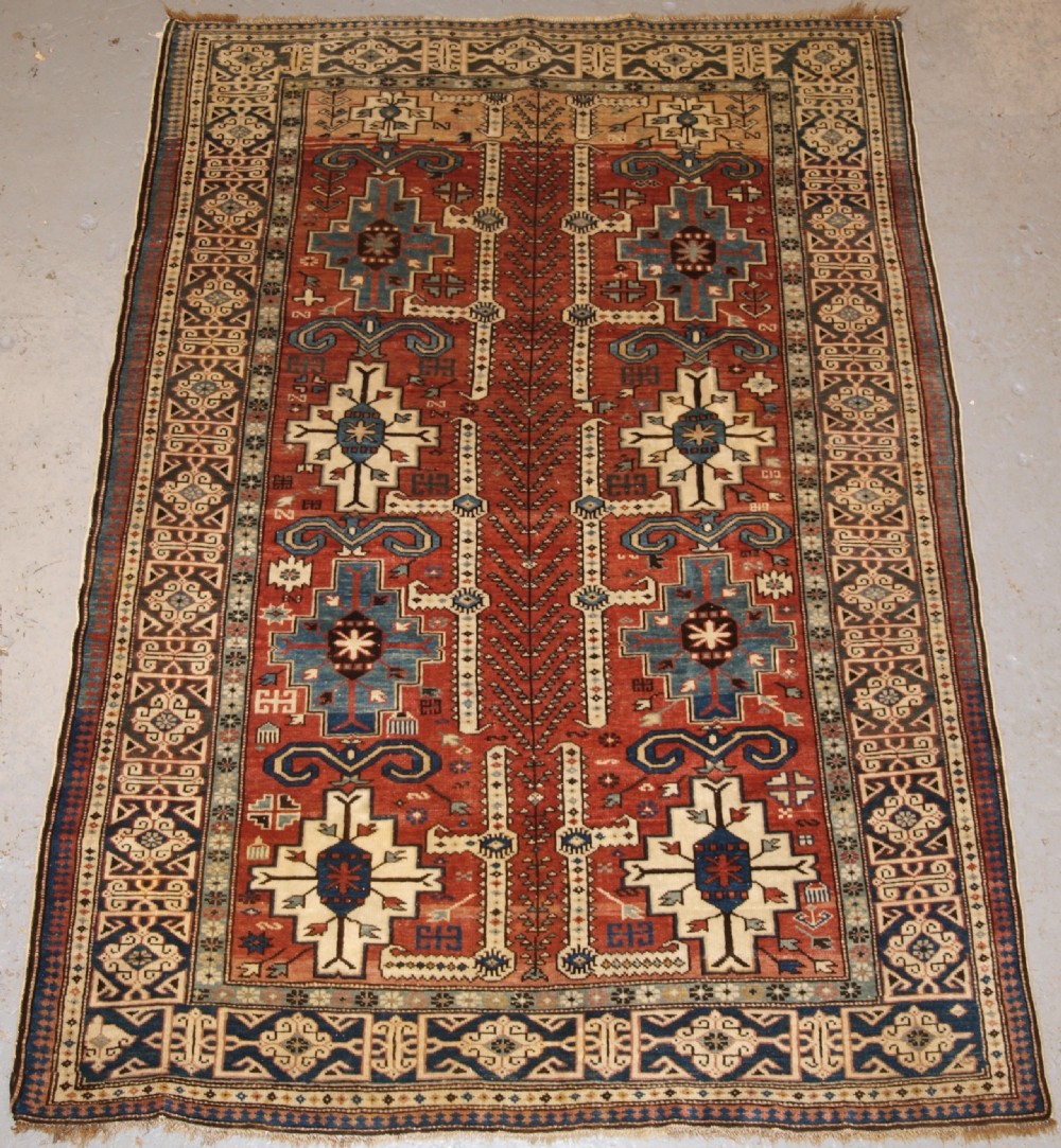 ANTIQUE CAUCASIAN RUG, KUBA REGION, AFSHAN DESIGN, SMALL SIZE, LATE 19TH CENTURY.