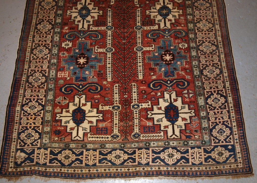 ANTIQUE CAUCASIAN RUG, KUBA REGION, AFSHAN DESIGN, SMALL SIZE, LATE 19TH CENTURY. View V