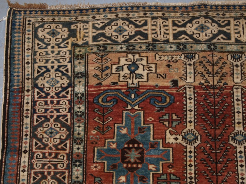 ANTIQUE CAUCASIAN RUG, KUBA REGION, AFSHAN DESIGN, SMALL SIZE, LATE 19TH CENTURY. View VI