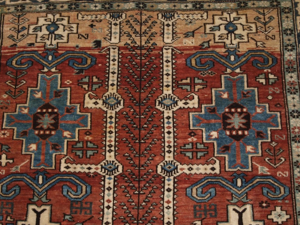 ANTIQUE CAUCASIAN RUG, KUBA REGION, AFSHAN DESIGN, SMALL SIZE, LATE 19TH CENTURY. View VII