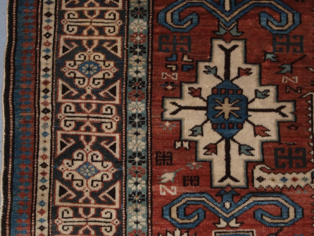 ANTIQUE CAUCASIAN RUG, KUBA REGION, AFSHAN DESIGN, SMALL SIZE, LATE 19TH CENTURY. View VIII