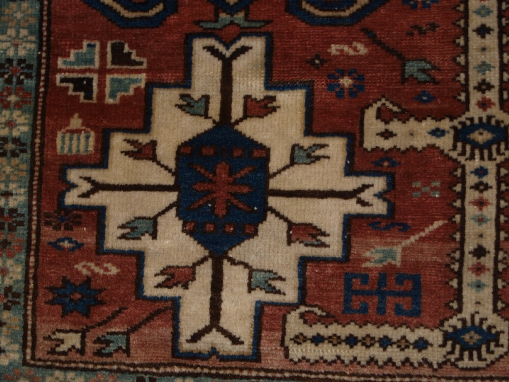 ANTIQUE CAUCASIAN RUG, KUBA REGION, AFSHAN DESIGN, SMALL SIZE, LATE 19TH CENTURY. View IX