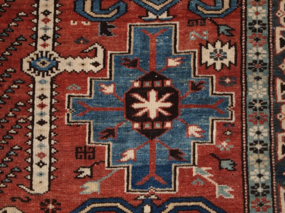 ANTIQUE CAUCASIAN RUG, KUBA REGION, AFSHAN DESIGN, SMALL SIZE, LATE 19TH CENTURY. View X