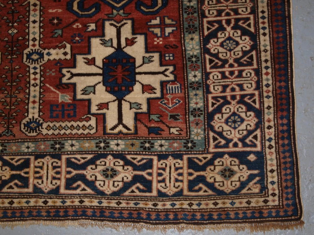 ANTIQUE CAUCASIAN RUG, KUBA REGION, AFSHAN DESIGN, SMALL SIZE, LATE 19TH CENTURY. View XI