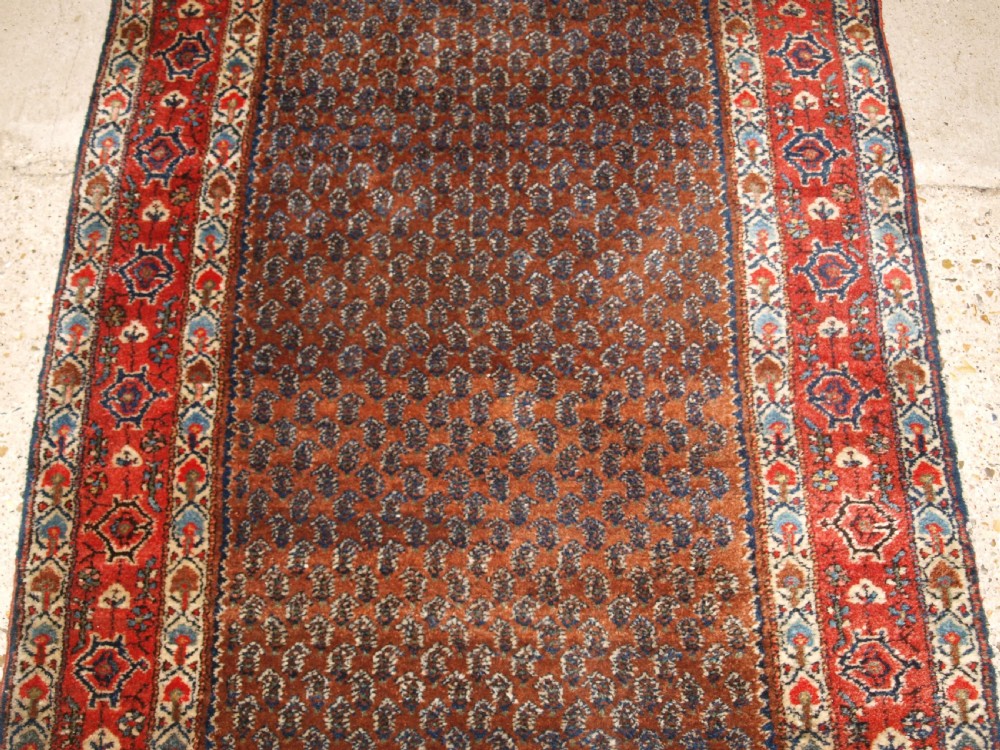 ANTIQUE NORTH WEST PERSIAN HAMADAN VILLAGE RUNNER, ALL OVER SMALL BOTEH DESIGN, CIRCA 1900/20. View V