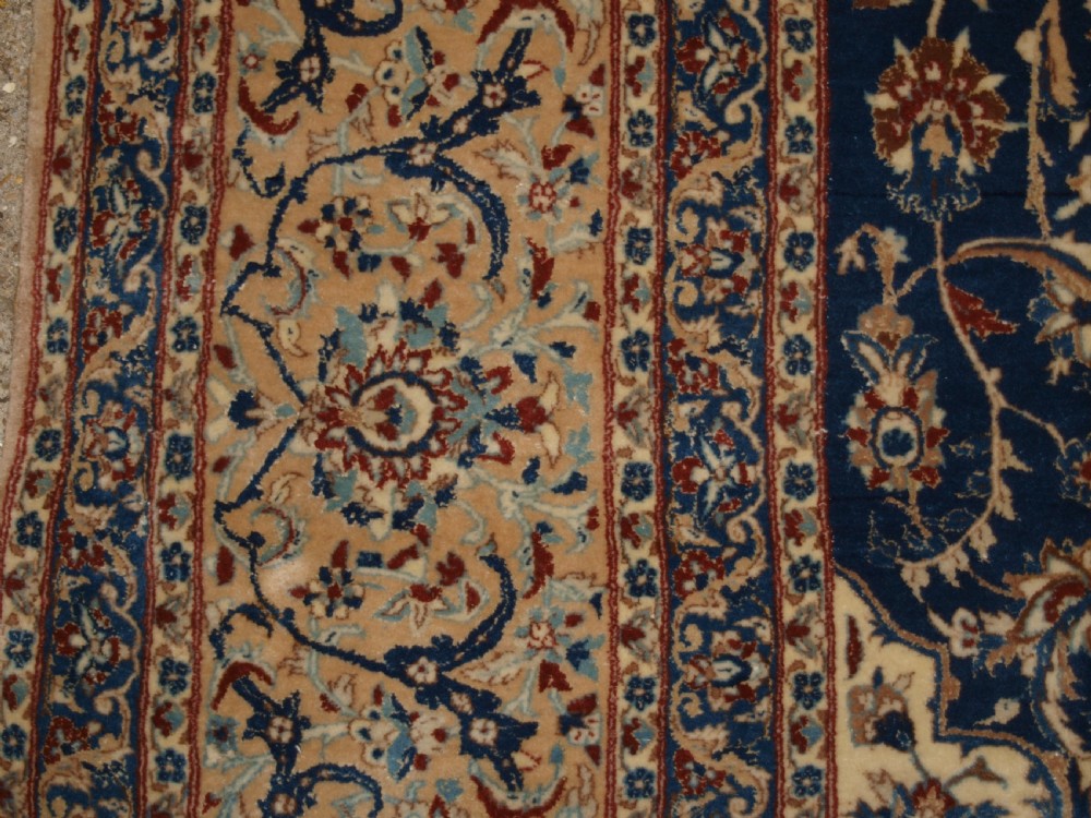 ANTIQUE PERSIAN NAIN CARPET, VERY FINE WOOL AND SILK, SOFT PASTEL COLOURS, CIRCA 1920/30. View IV
