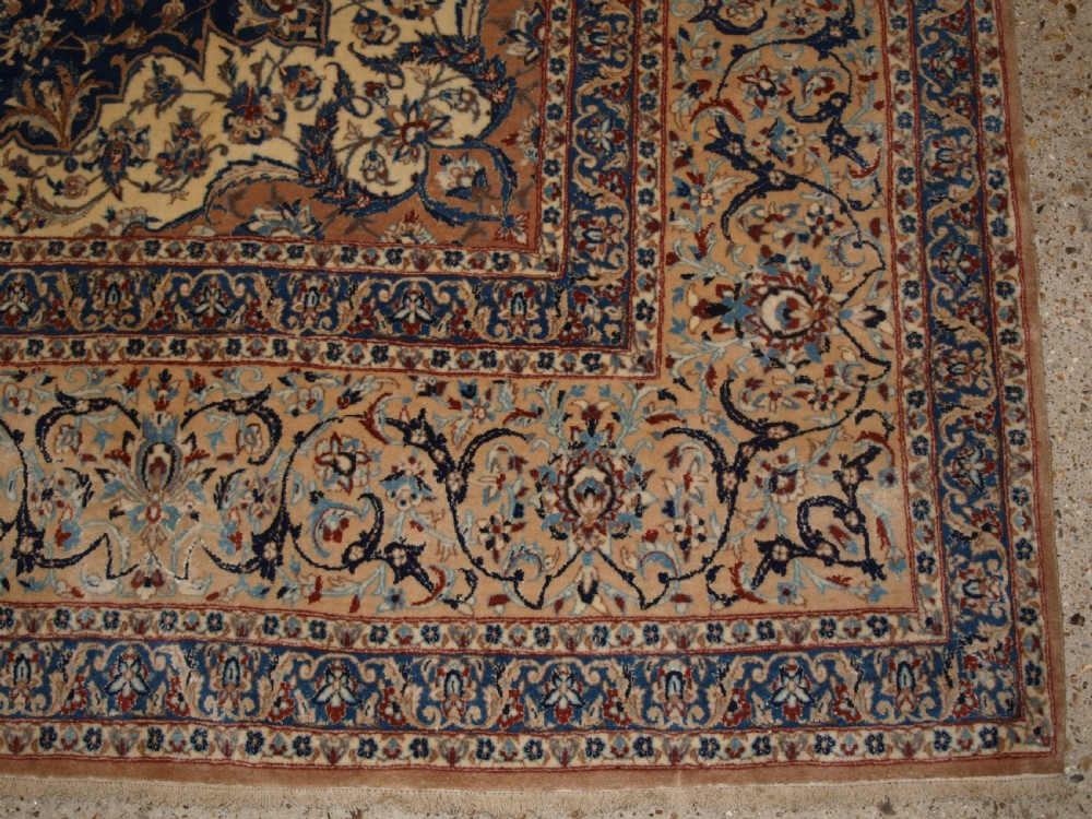 ANTIQUE PERSIAN NAIN CARPET, VERY FINE WOOL AND SILK, SOFT PASTEL COLOURS, CIRCA 1920/30. View IX