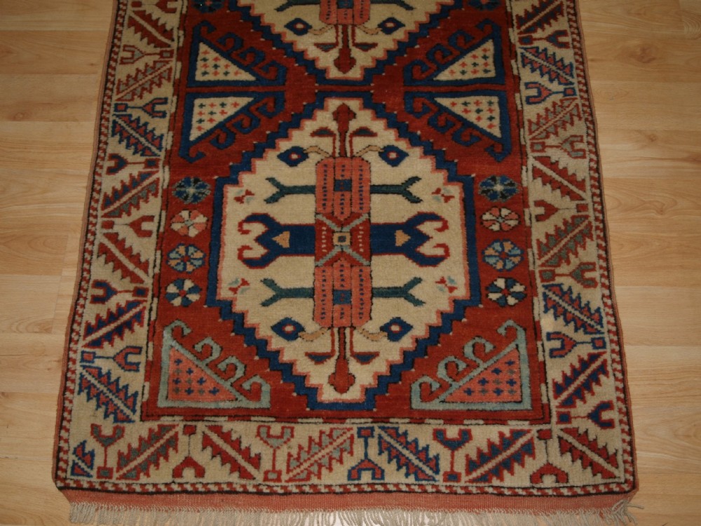 OLD TURKISH BERGAMA REGION VILLAGE RUNNER, TRADITIONAL DESIGN, CIRCA 1920/30. View V