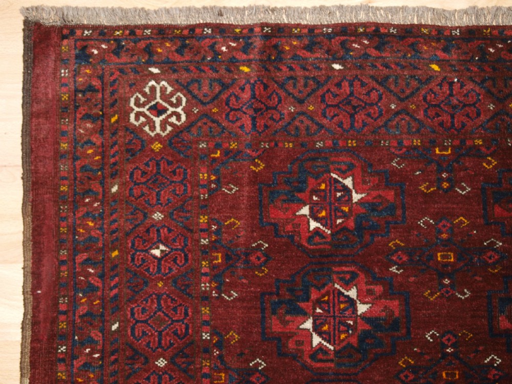 ANTIQUE ERSARI TURKMEN CHUVAL, 9 GULS, EXCELLENT CONDITION, CIRCA 1900. View II