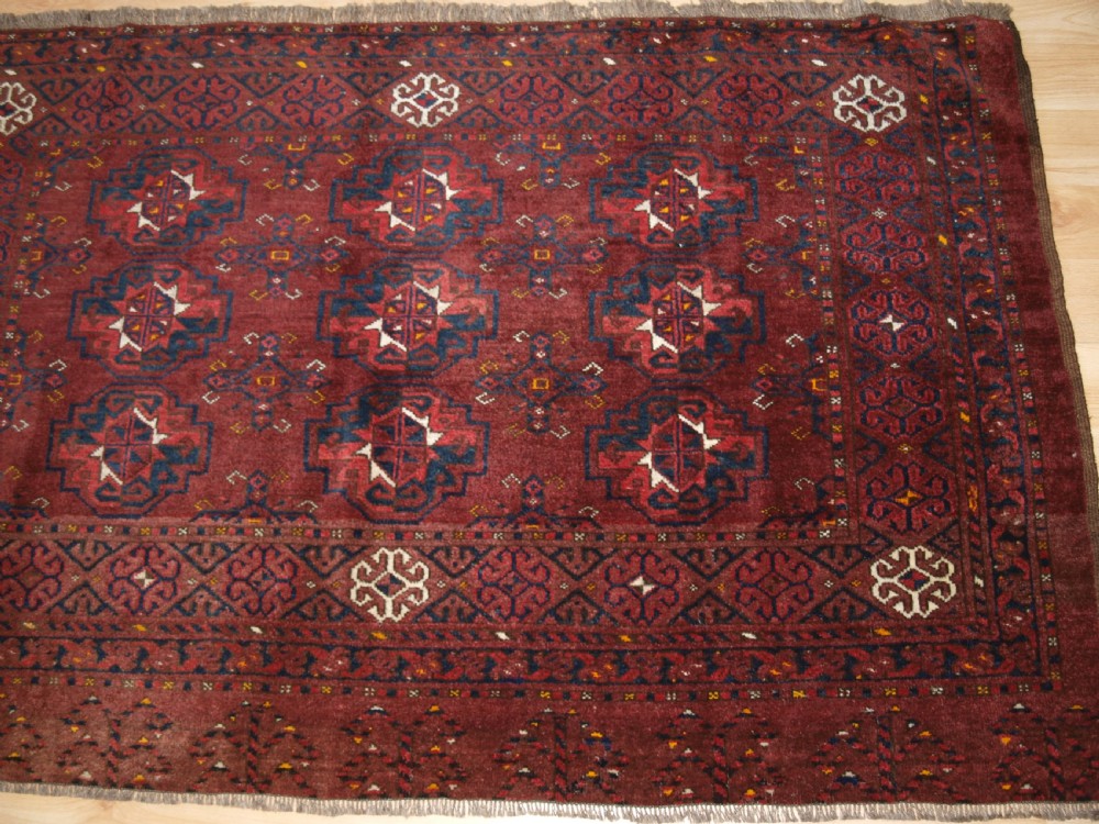 ANTIQUE ERSARI TURKMEN CHUVAL, 9 GULS, EXCELLENT CONDITION, CIRCA 1900. View V