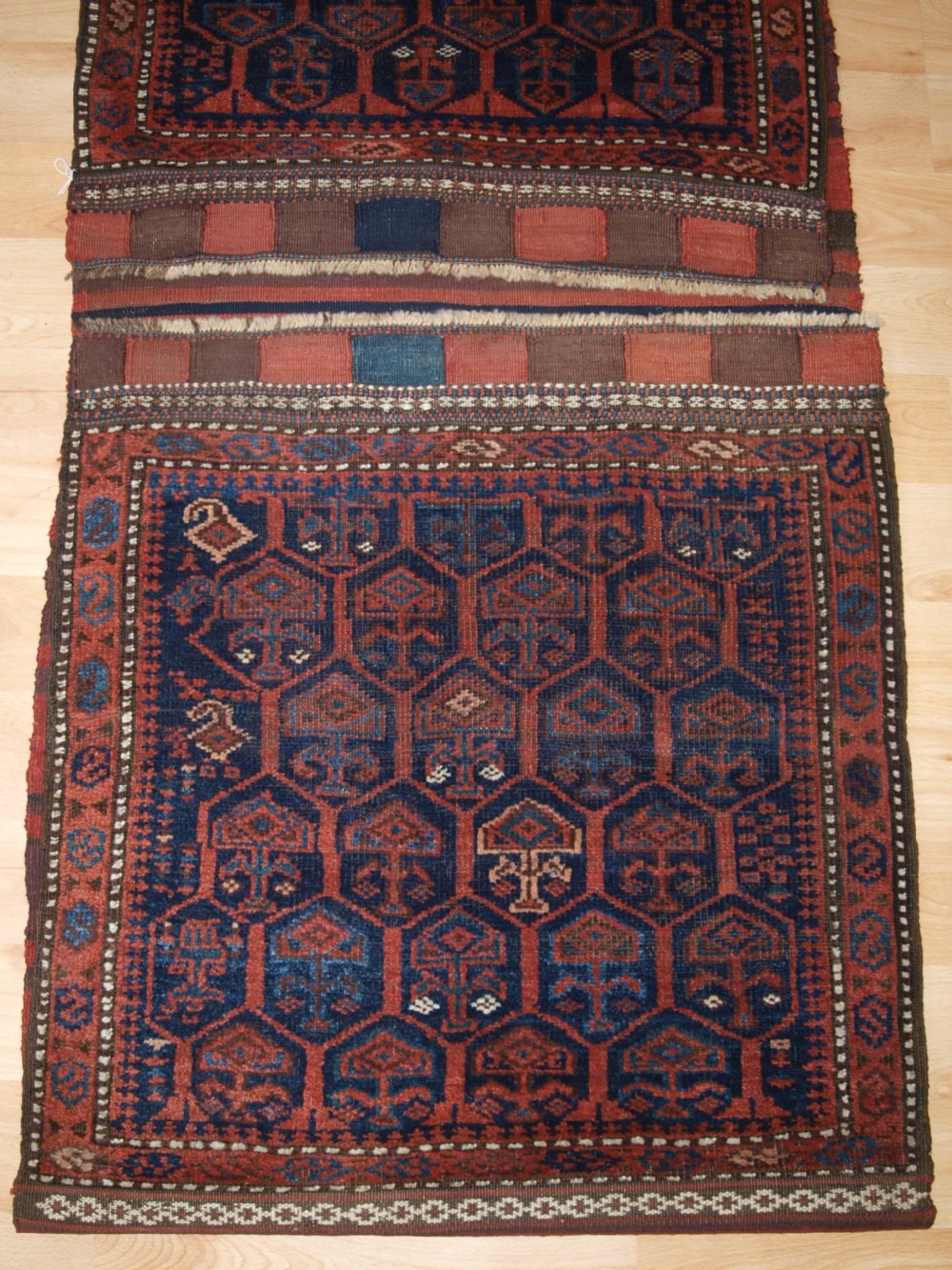 ANTIQUE TIMURI BALUCH SADDLE BAGS, OPENED FOR DISPLAY, SUPERB CONDITION, LATE 19TH CENTURY. View VIII
