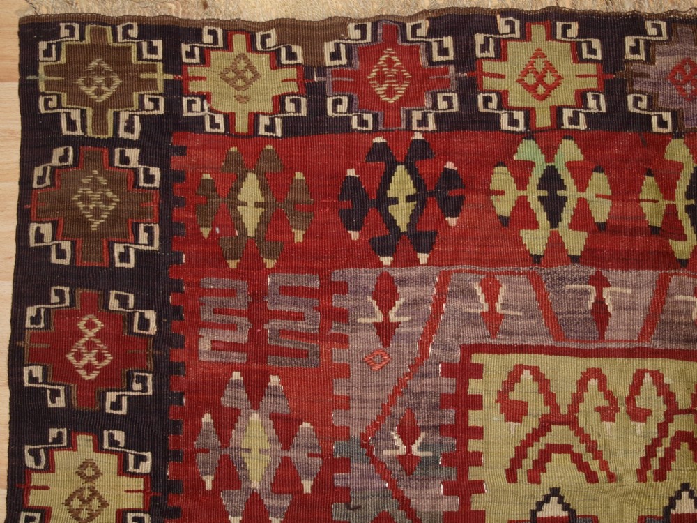 OLD TURKISH SIVAS VILLAGE PRAYER KILIM, SUPERB CONDITION, CIRCA 1920. View III