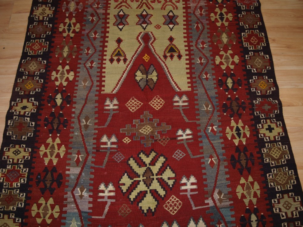 OLD TURKISH SIVAS VILLAGE PRAYER KILIM, SUPERB CONDITION, CIRCA 1920. View VII